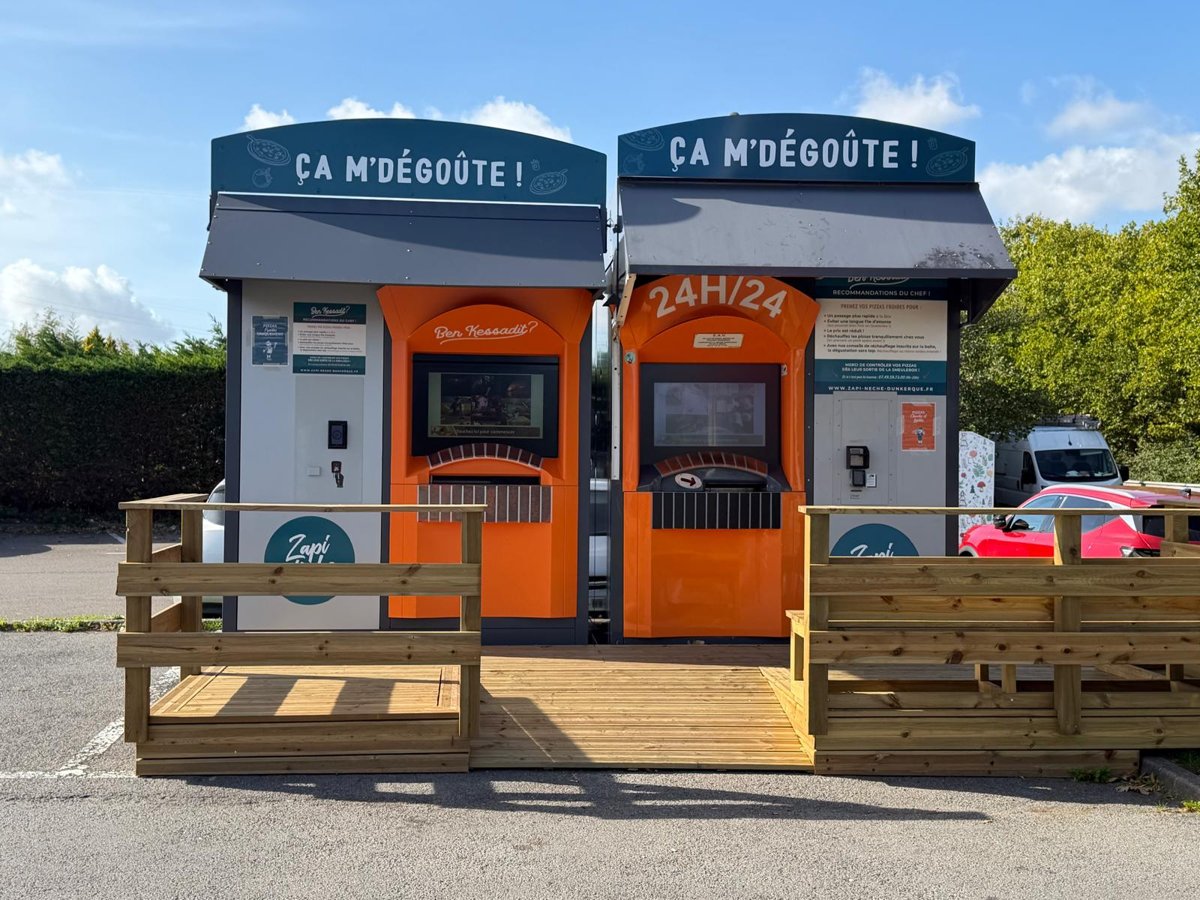 Distributeur de pizzas Zapi Nèche 24h/24 route de Furnes à Dunkerque